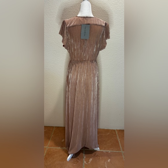 NWT vintage style pink/gold dress SZ small * Unique Vintage - Picture 3 of 3